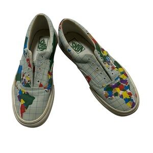 Vans Era Off The Wall Colorful World Map Sneakers M-8.5/W-10